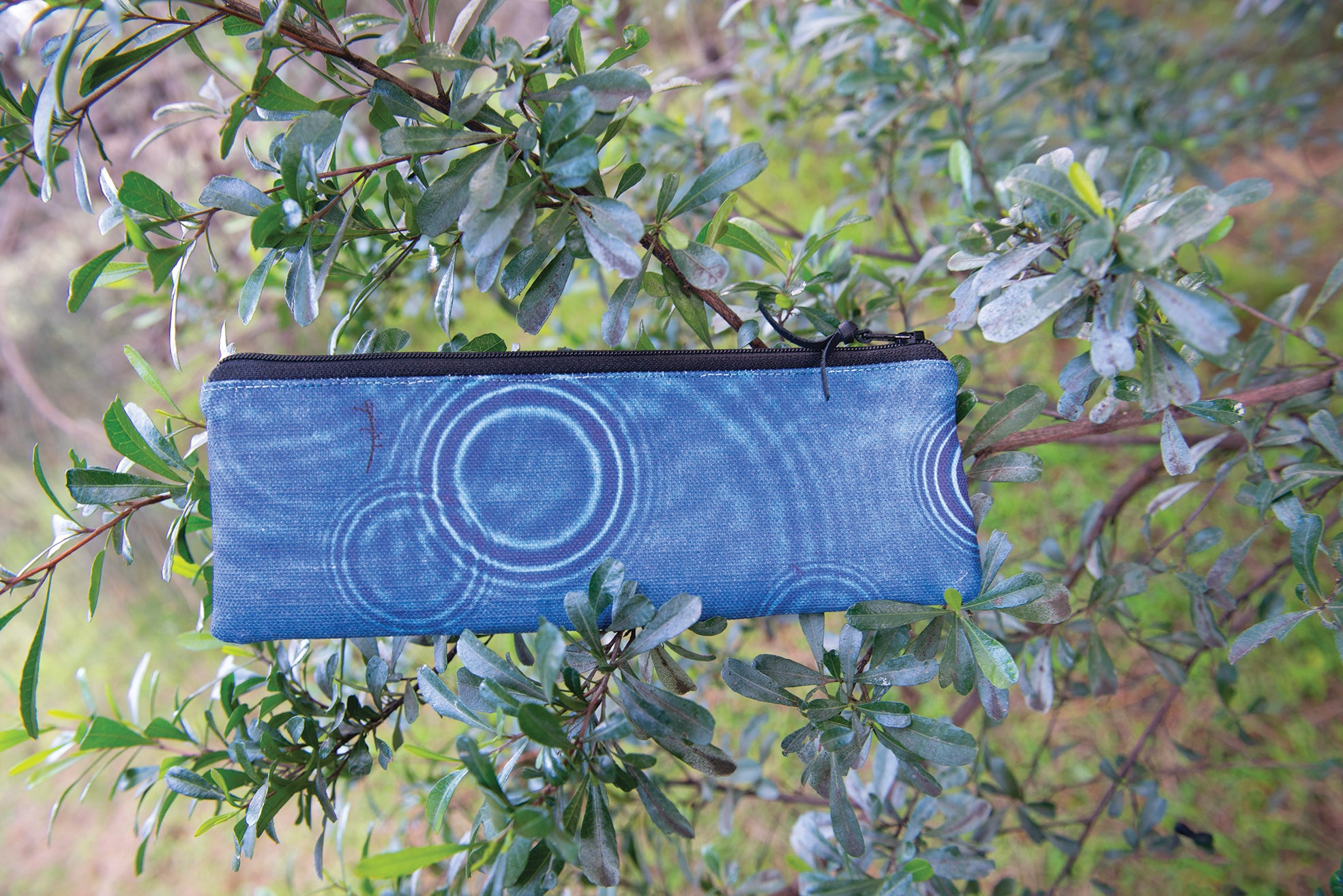 The Bruny Pouch - Cerulean Drops Fabric