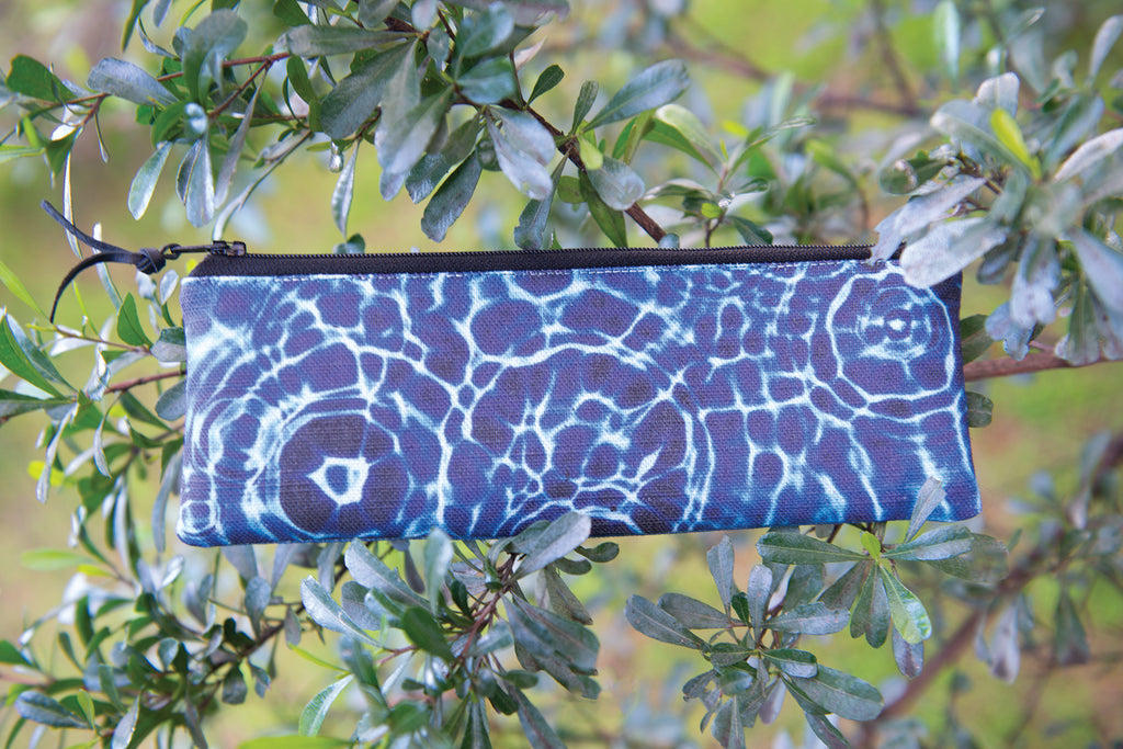 The Bruny Pouch - Cerulean Drops Fabric