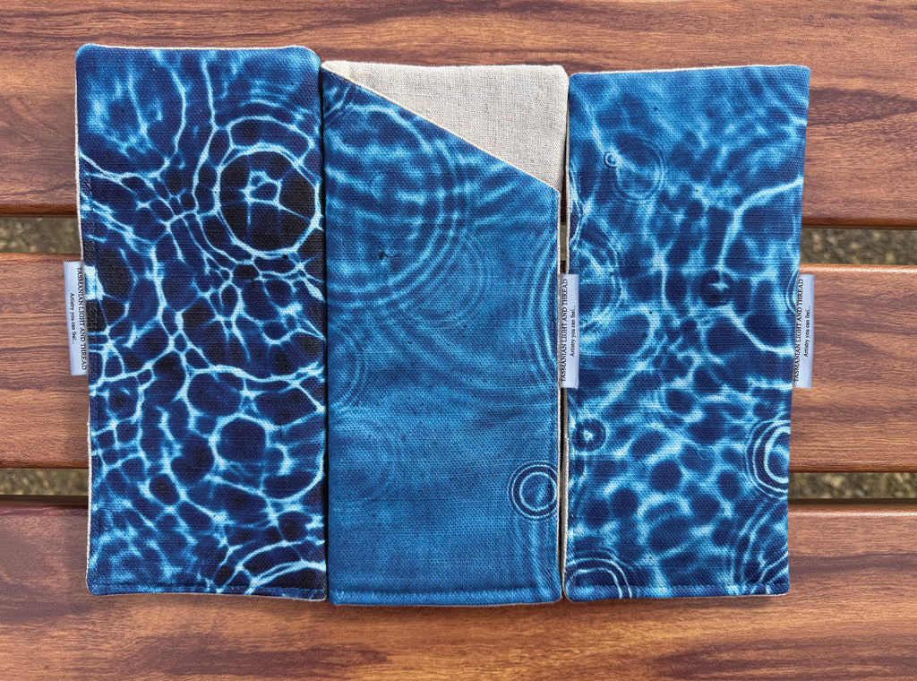 Slip-In Glasses Case - Cerulean Drops Fabric