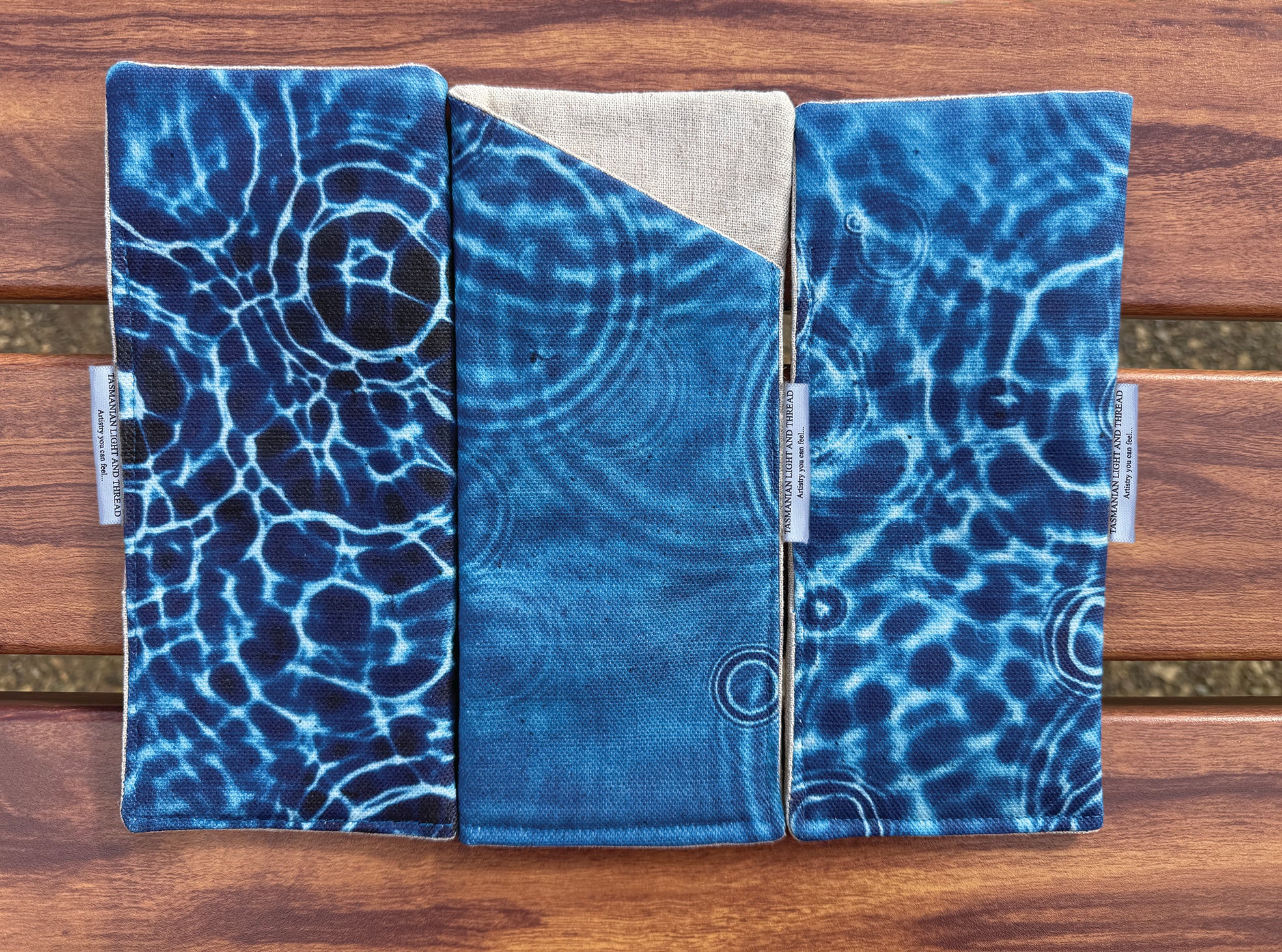Slip-In Glasses Case - Cerulean Drops Fabric