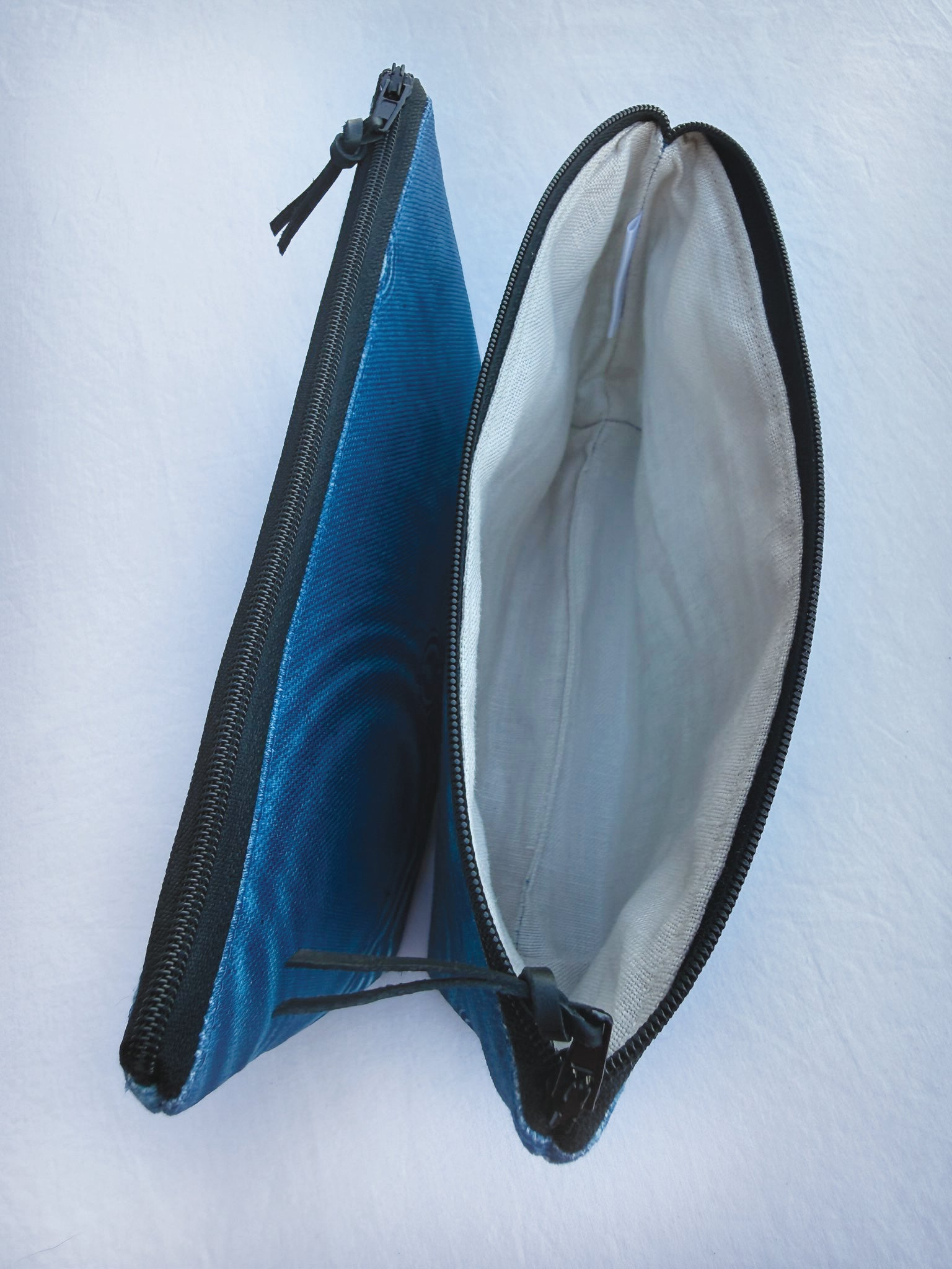 The Bicheno Pouch - Cerulean Drops Fabric