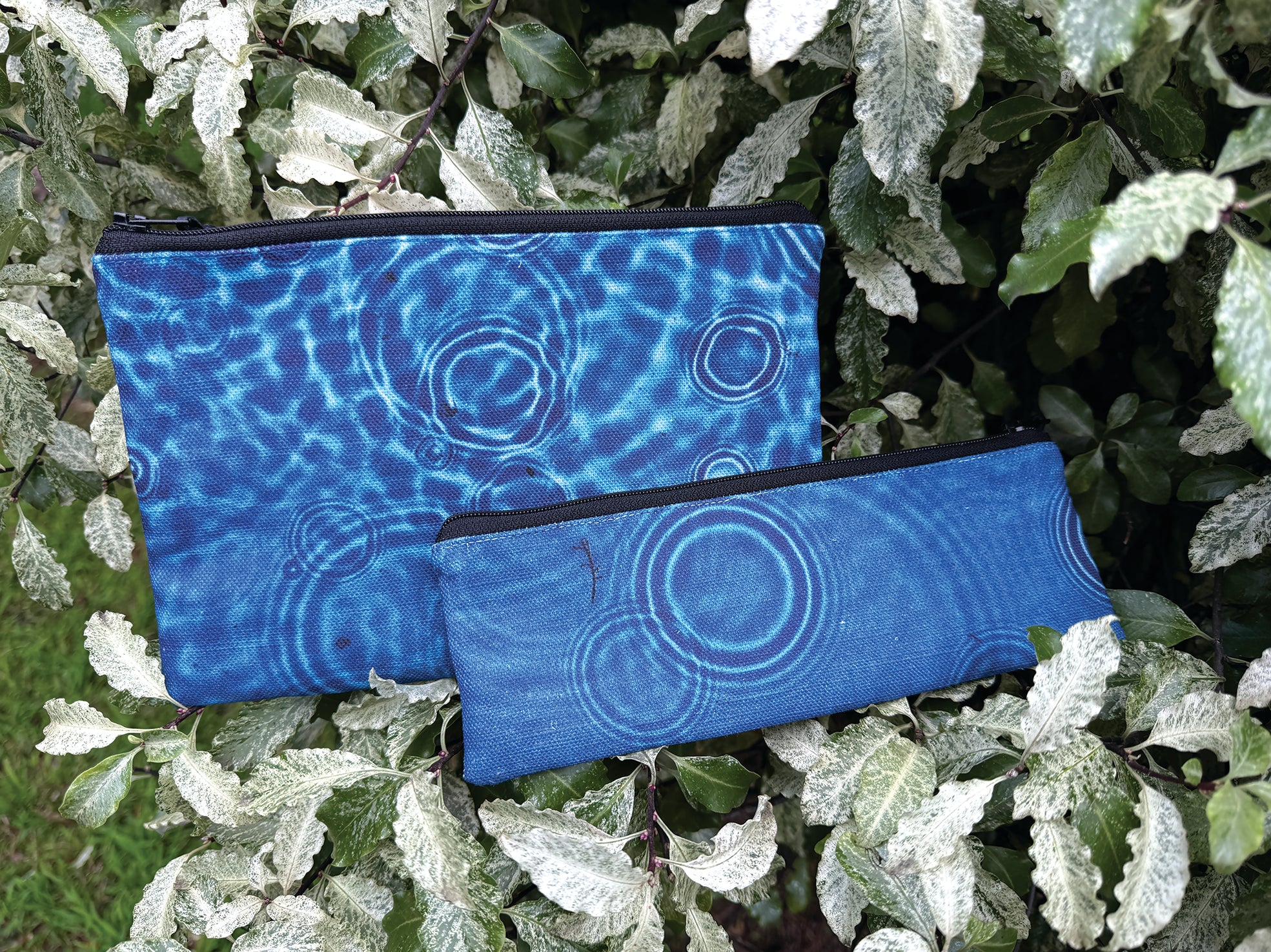 The Melaleuca Pouch - Cerulean Drops Fabric
