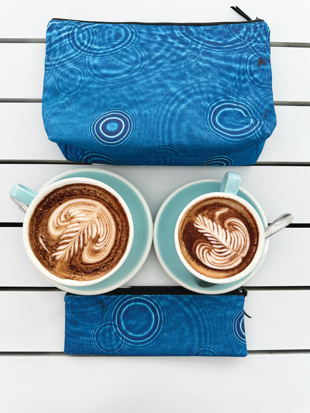The Bruny Pouch - Cerulean Drops Fabric