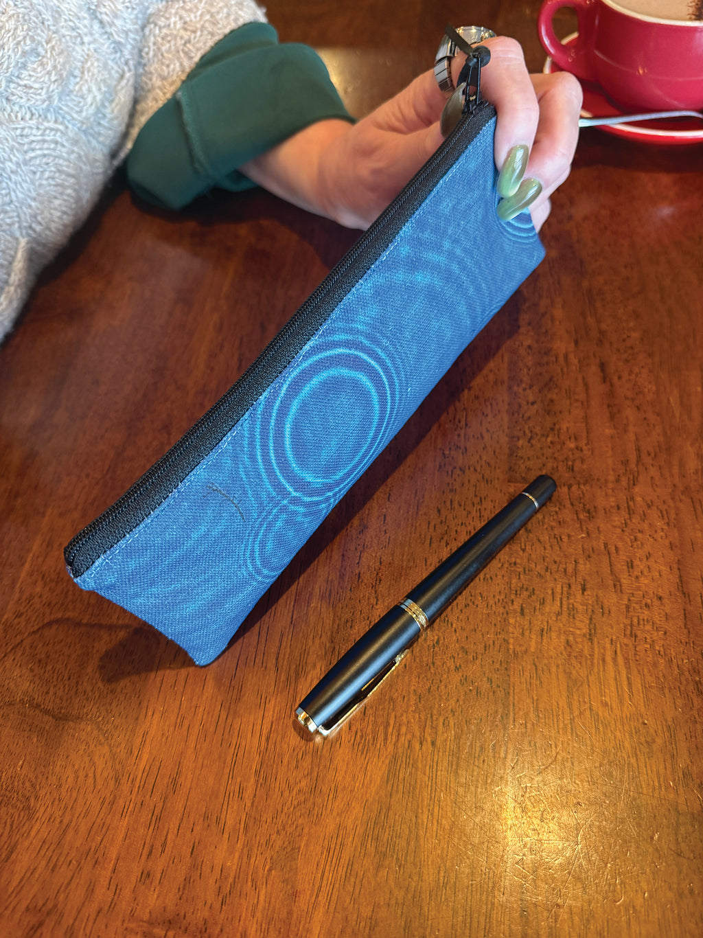 The Bruny Pouch - Cerulean Drops Fabric
