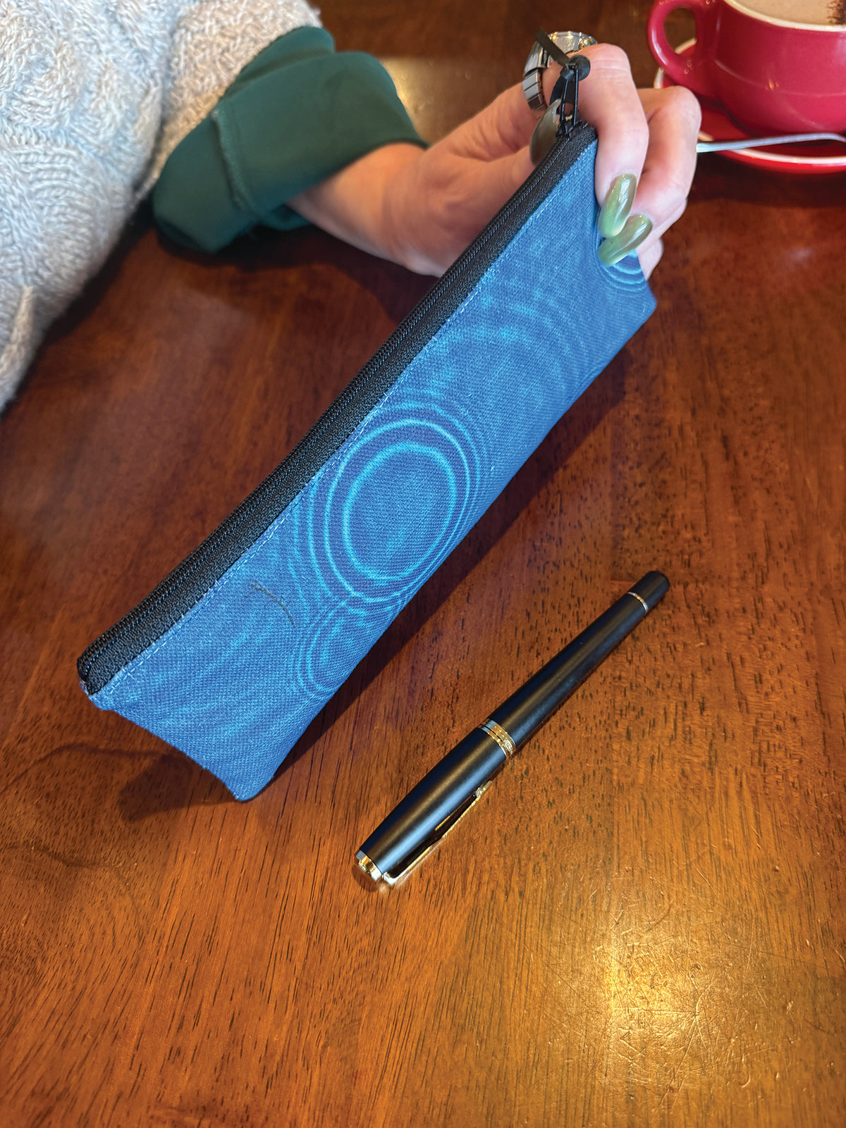The Bruny Pouch - Cerulean Drops Fabric