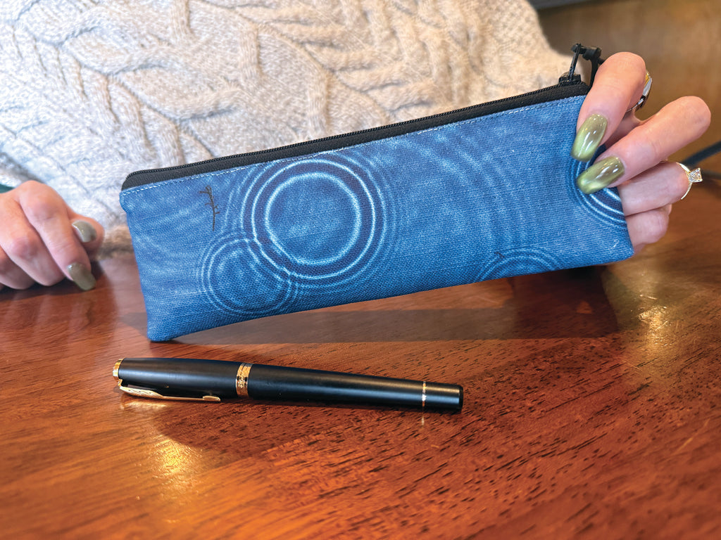 The Bruny Pouch - Cerulean Drops Fabric