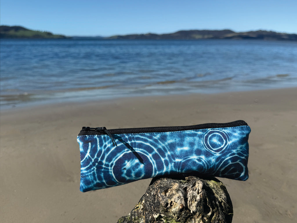 The Bruny Pouch - Cerulean Drops Fabric