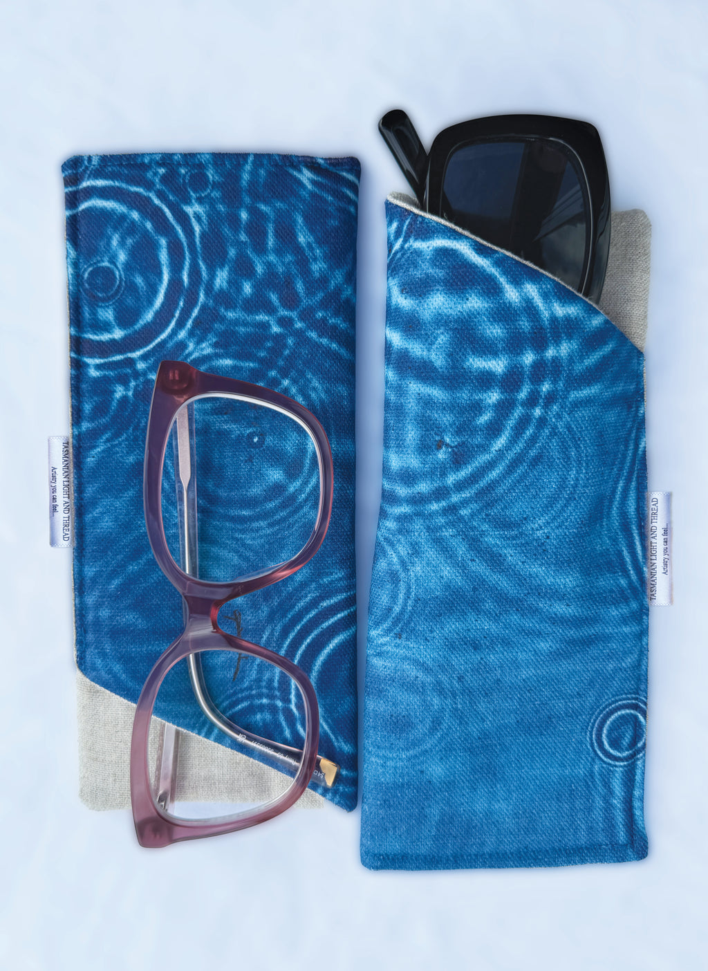 Slip-In Glasses Case - Cerulean Drops Fabric