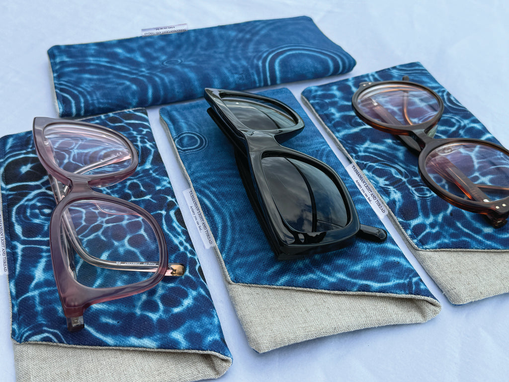 Slip-In Glasses Case - Cerulean Drops Fabric