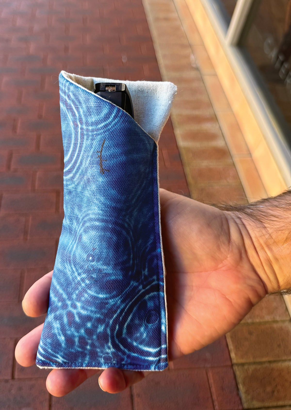 Slip-In Glasses Case - Cerulean Drops Fabric