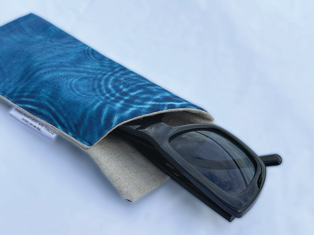 Slip-In Glasses Case - Cerulean Drops Fabric
