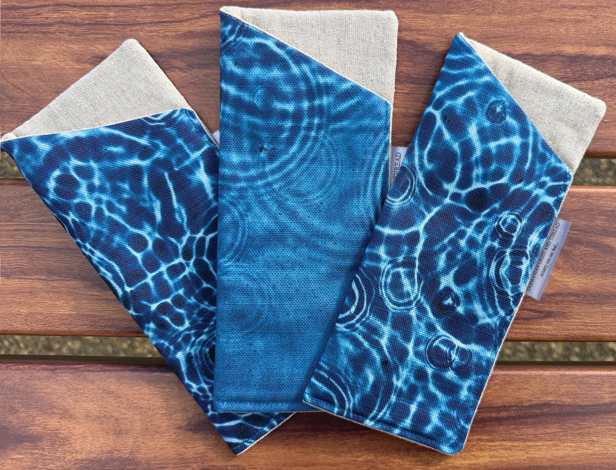 Slip-In Glasses Case - Cerulean Drops Fabric