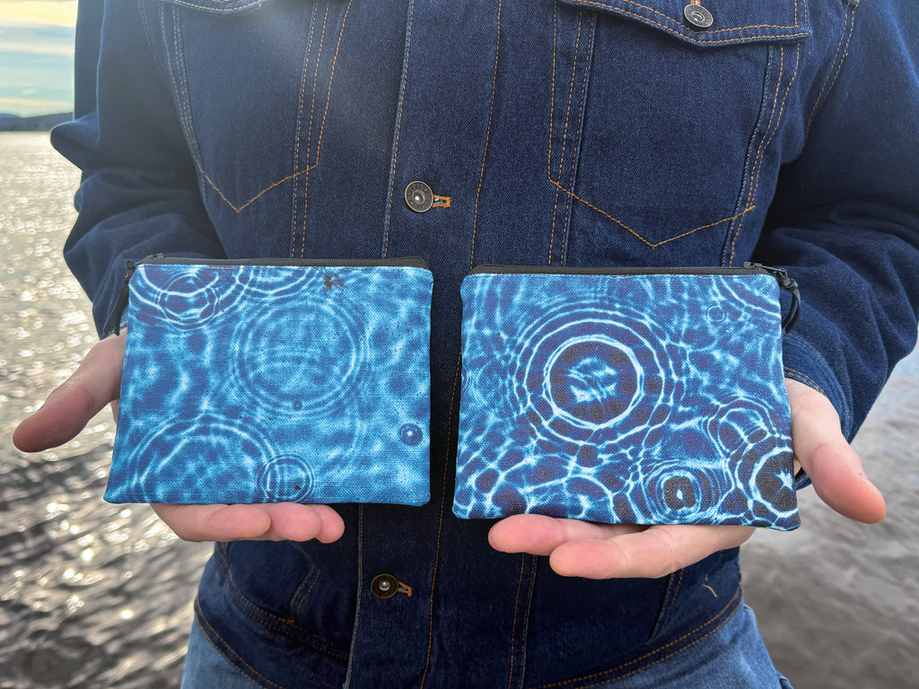 The Freycinet Pouch - Cerulean Drops Fabric