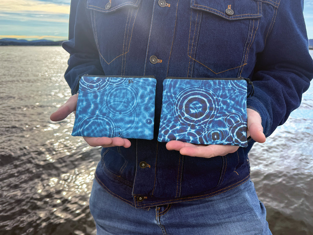 The Freycinet Pouch - Cerulean Drops Fabric