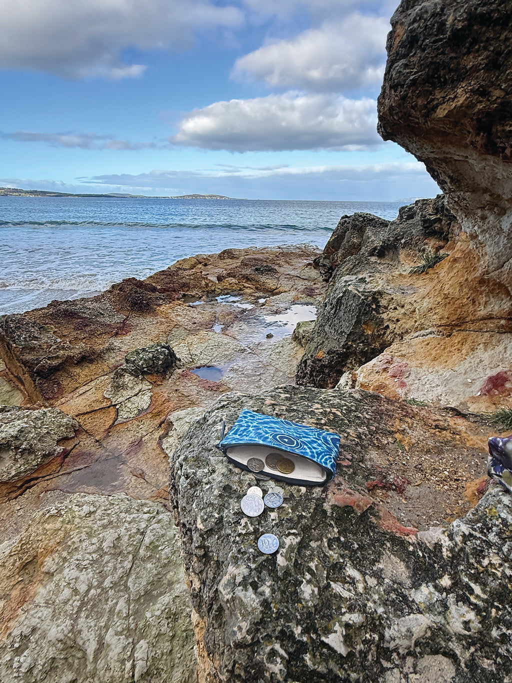 The Freycinet Pouch - Cerulean Drops Fabric