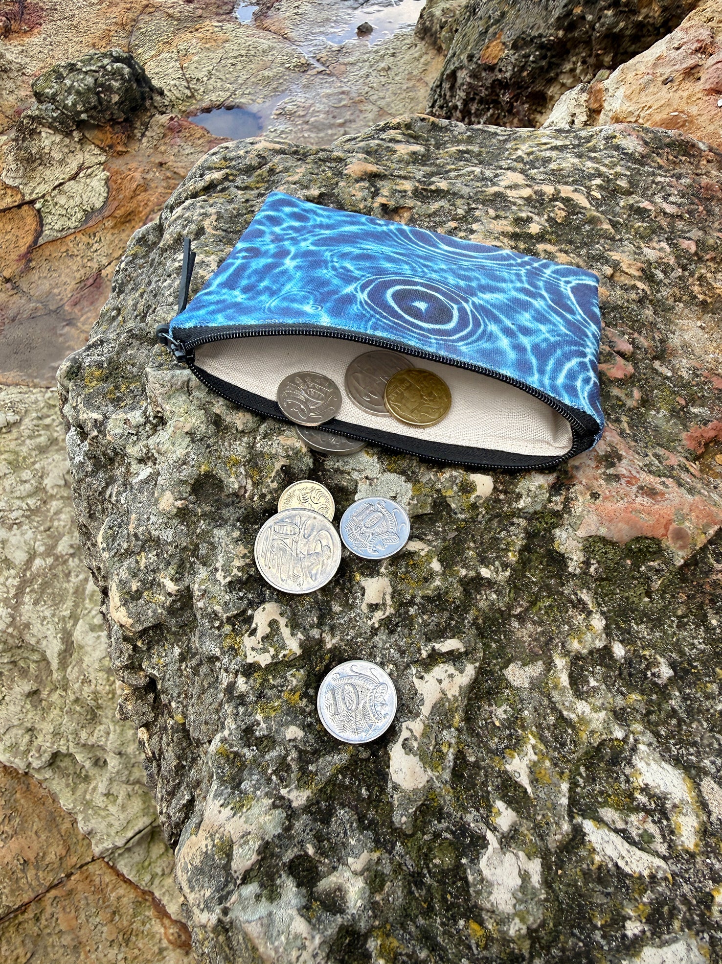 The Freycinet Pouch - Cerulean Drops Fabric
