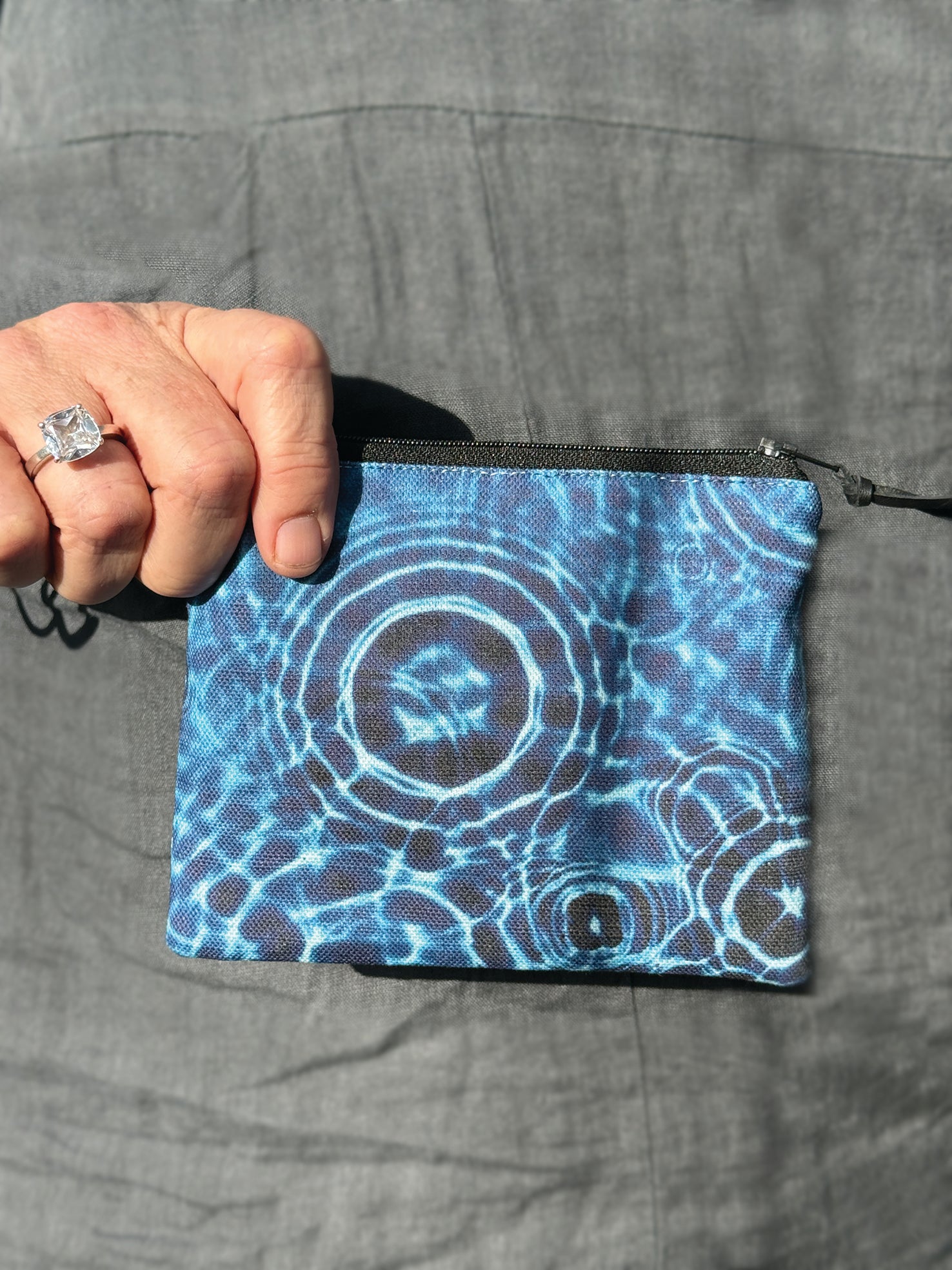 The Freycinet Pouch - Cerulean Drops Fabric