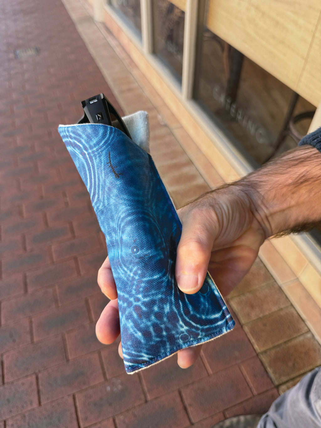 Slip-In Glasses Case - Cerulean Drops Fabric