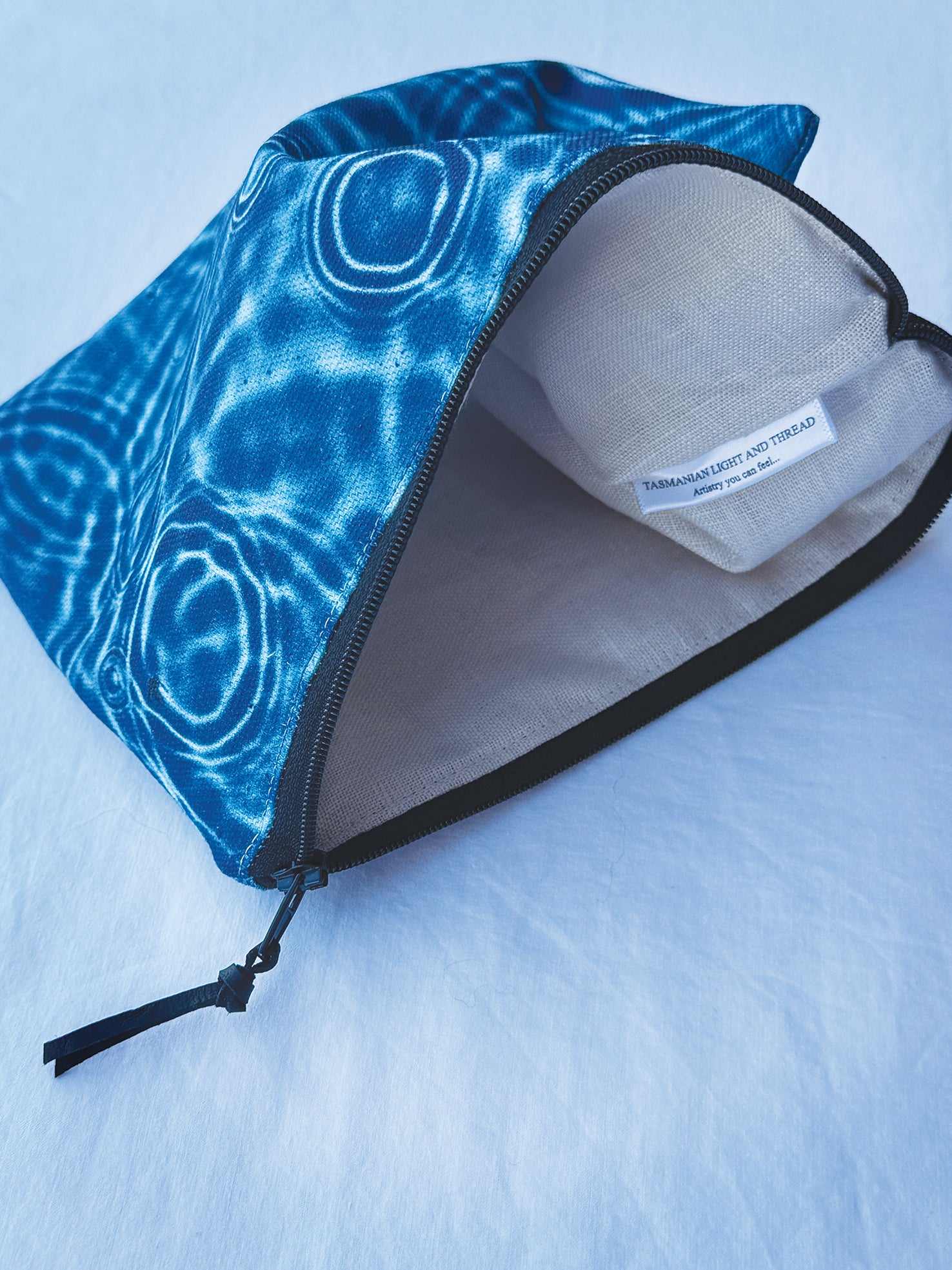 The Freycinet Pouch - Cerulean Drops Fabric