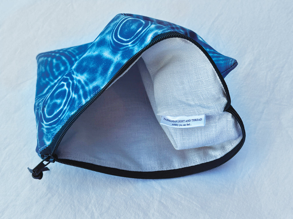 The Melaleuca Pouch - Cerulean Drops Fabric