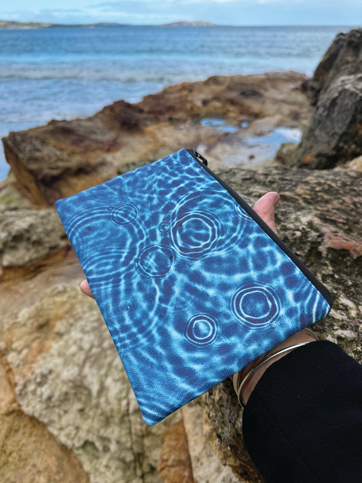The Melaleuca Pouch - Cerulean Drops Fabric