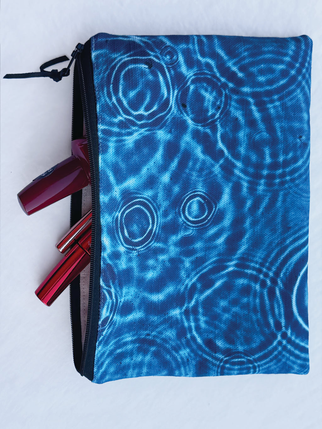 The Melaleuca Pouch - Cerulean Drops Fabric