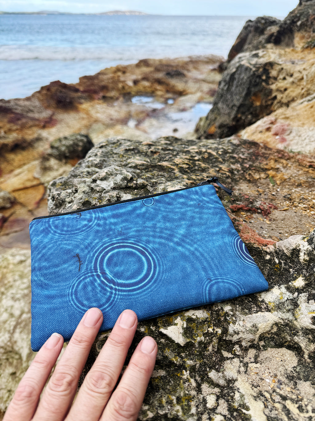 The Melaleuca Pouch - Cerulean Drops Fabric