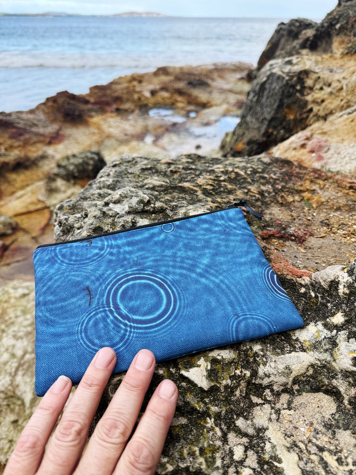 The Melaleuca Pouch - Cerulean Drops Fabric