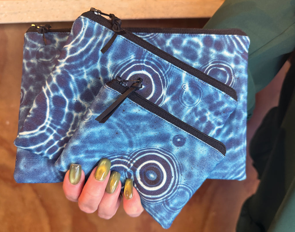 The Freycinet Pouch - Cerulean Drops Fabric