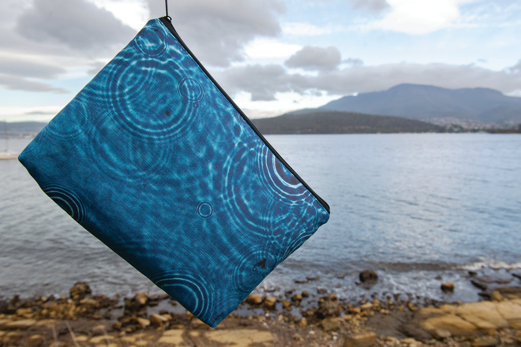 The Waratah Pouch - Cerulean Drops Fabric