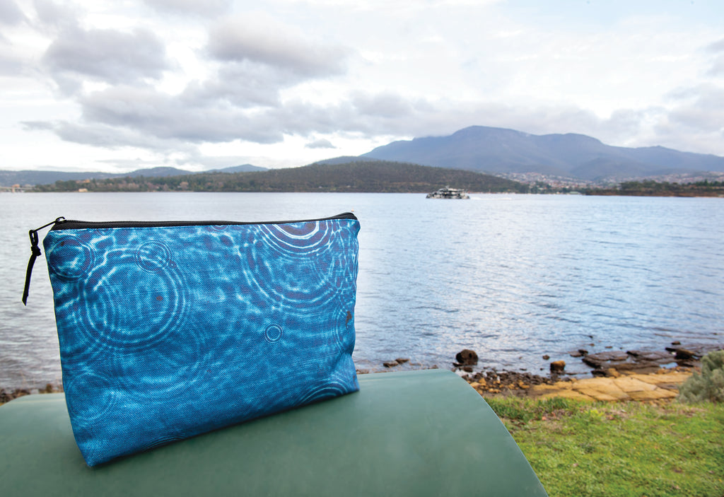 The Waratah Pouch - Cerulean Drops Fabric