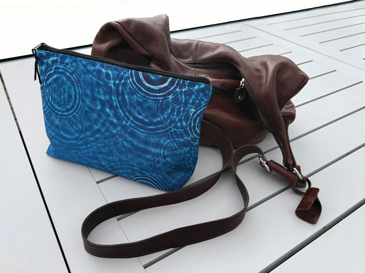 The Waratah Pouch - Cerulean Drops Fabric