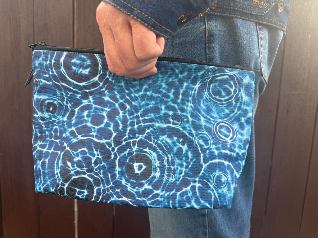The Waratah Pouch - Cerulean Drops Fabric