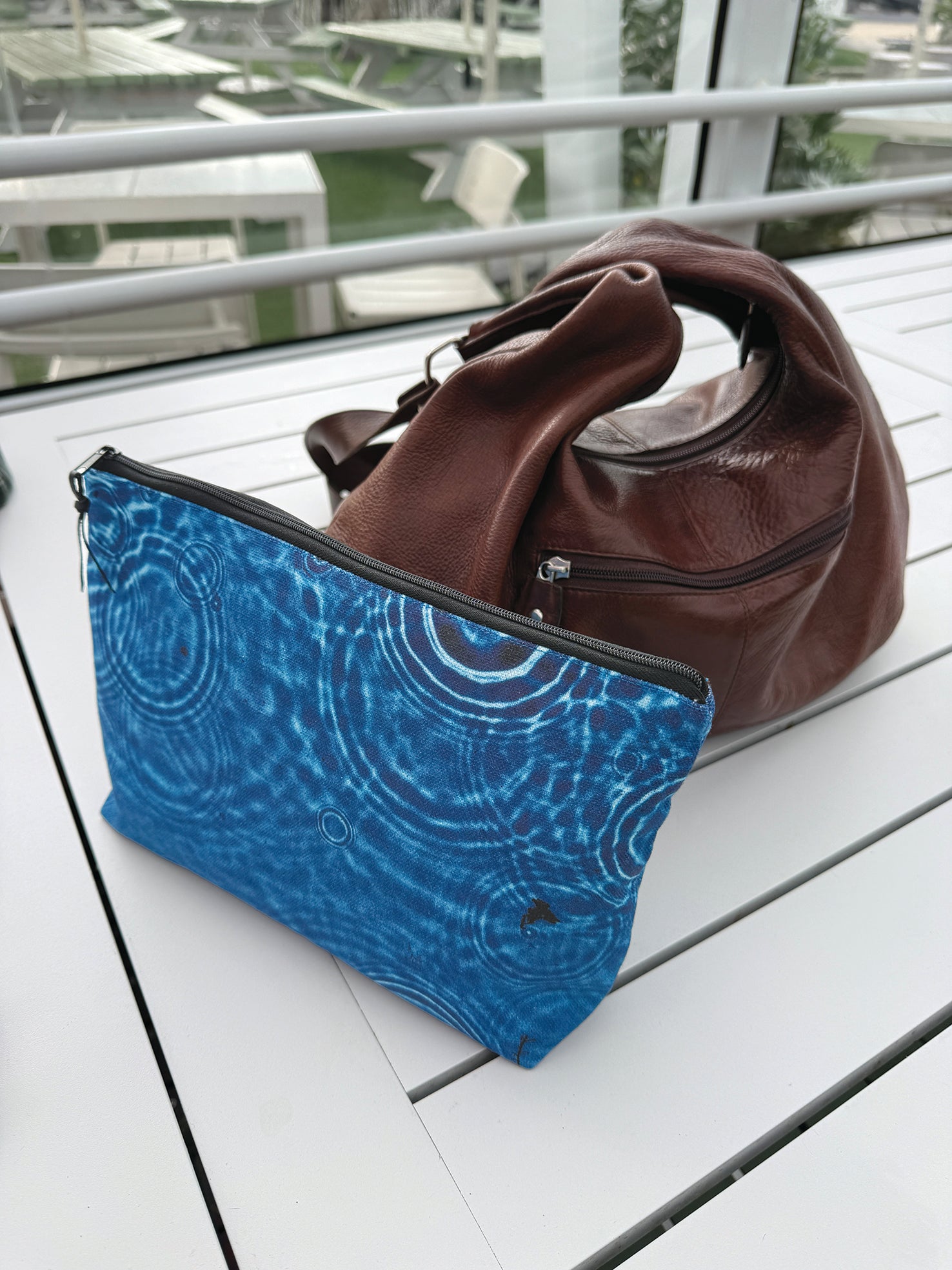The Waratah Pouch - Cerulean Drops Fabric
