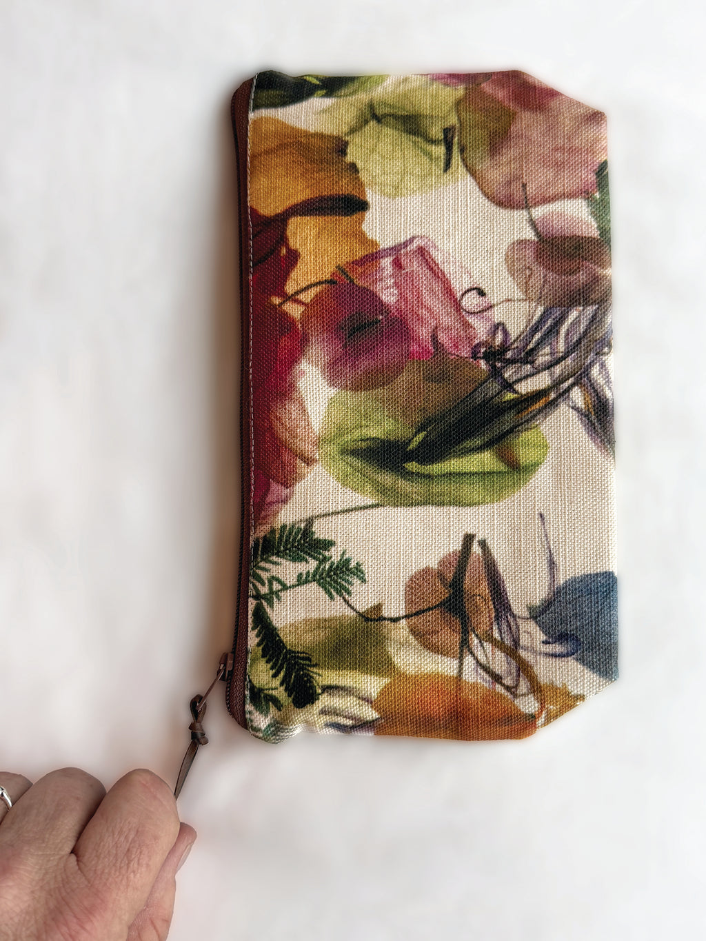 The Bicheno Pouch - Floral Wreath Design.