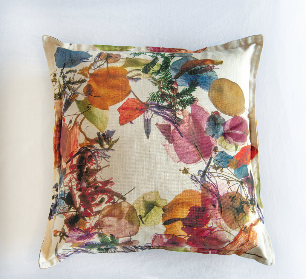 Cushion Cover - Floral Wreath Fabric