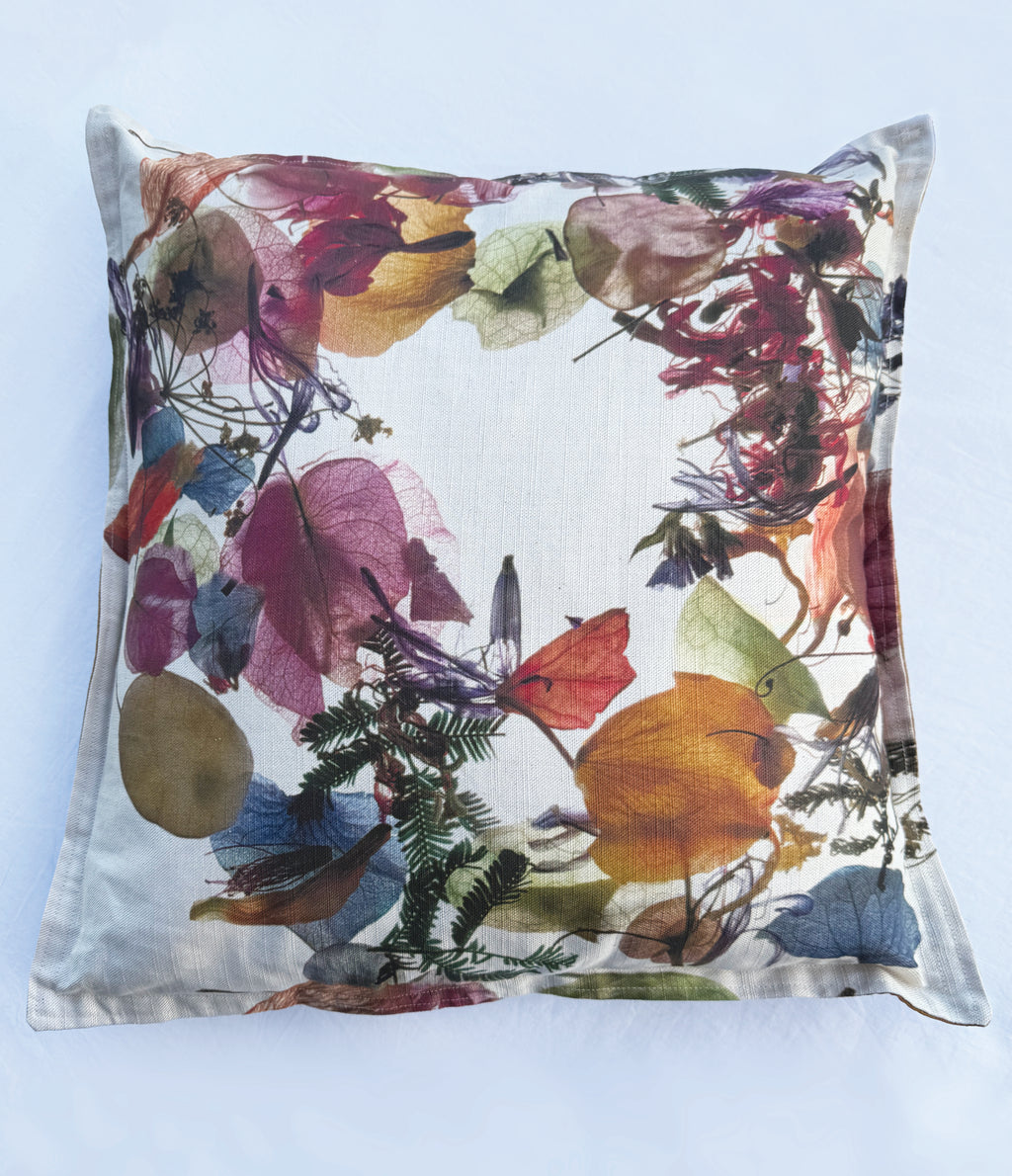 Cushion Cover - Floral Wreath Fabric