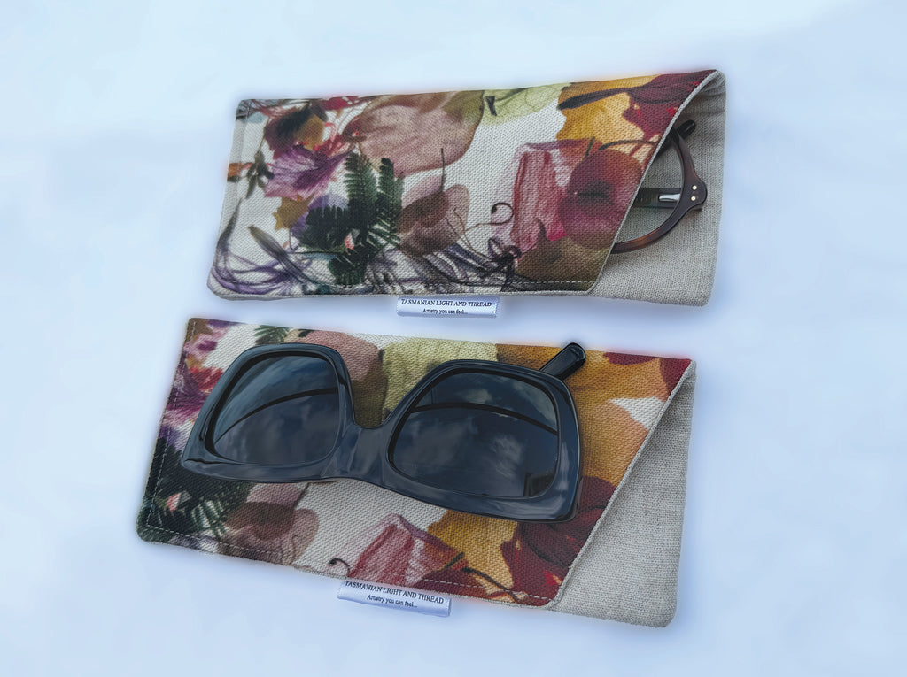 Slip-In Glasses Case - Floral Wreath Fabric