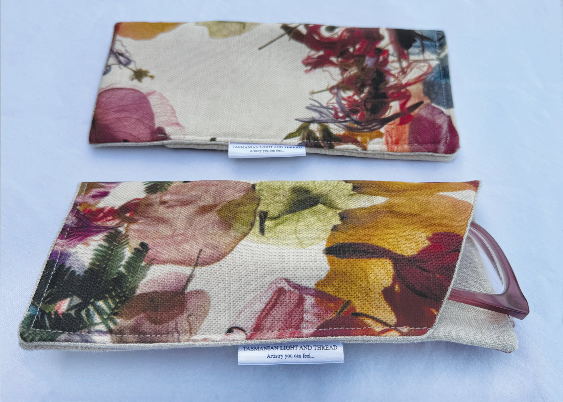 Slip-In Glasses Case - Floral Wreath Fabric
