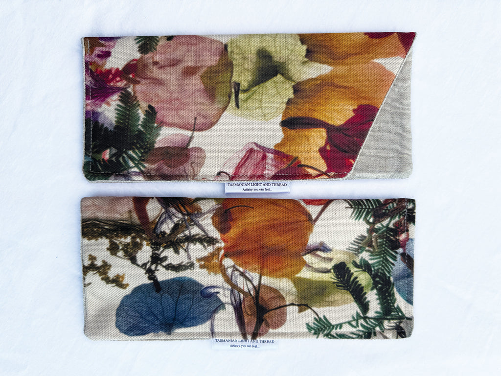 Slip-In Glasses Case - Floral Wreath Fabric