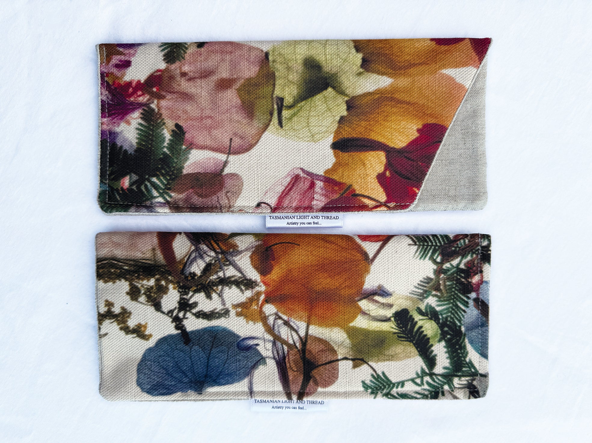 Slip-In Glasses Case - Floral Wreath Fabric