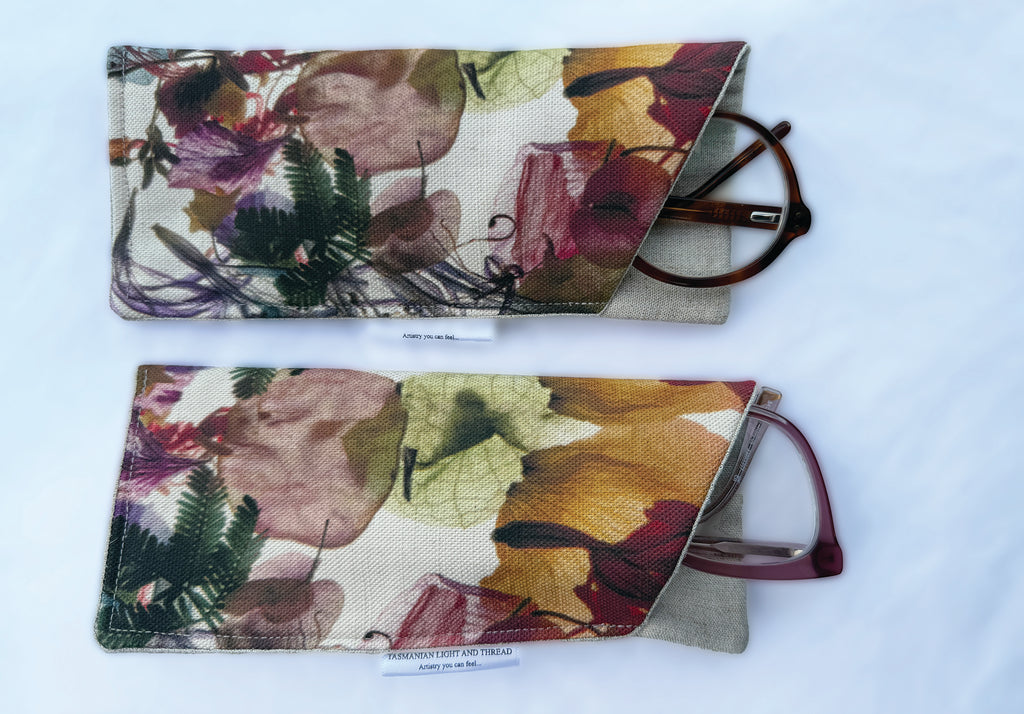 Slip-In Glasses Case - Floral Wreath Fabric
