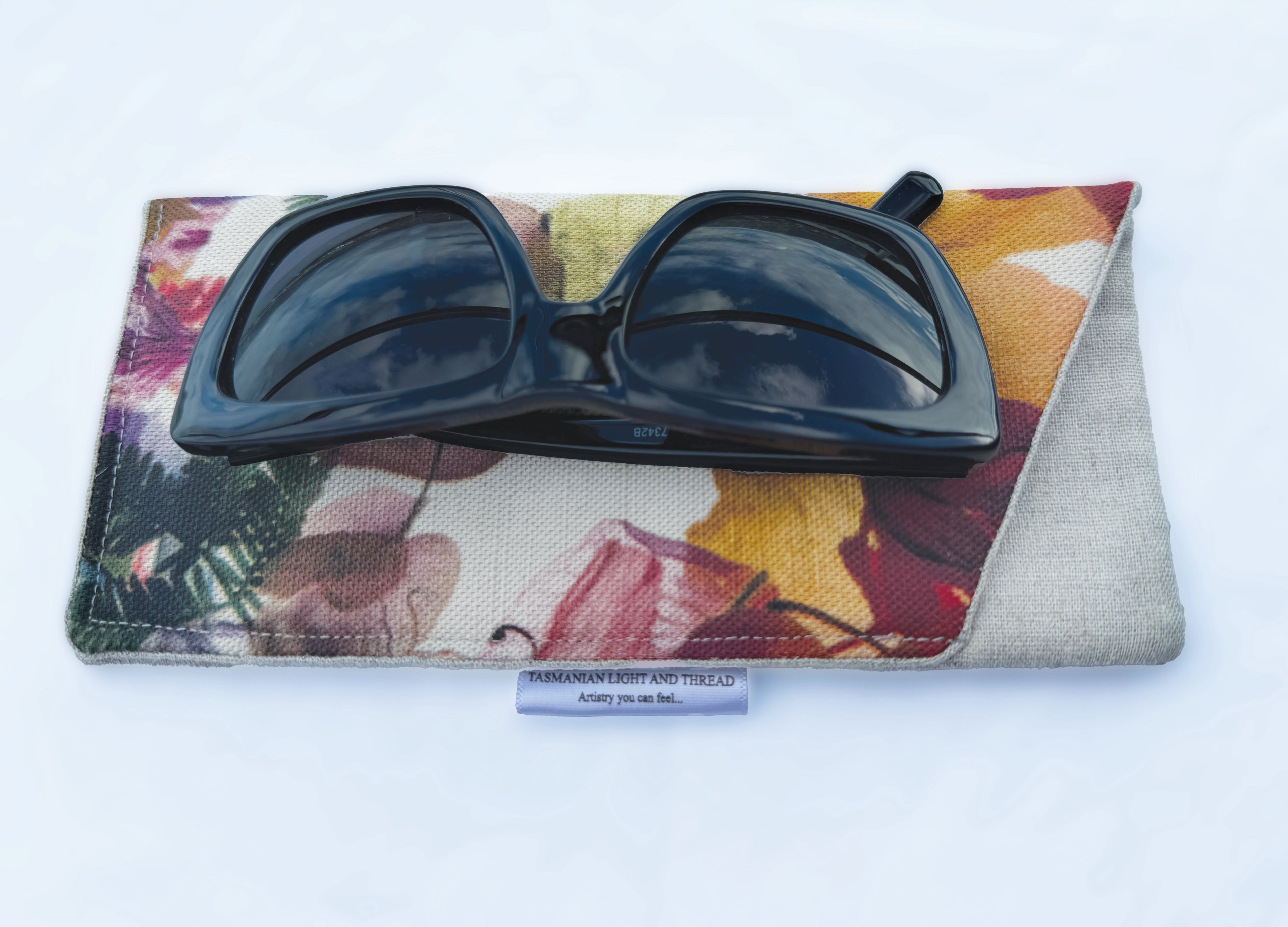 Slip-In Glasses Case - Floral Wreath Fabric