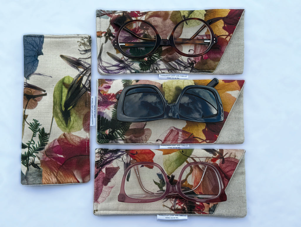 Slip-In Glasses Case - Floral Wreath Fabric