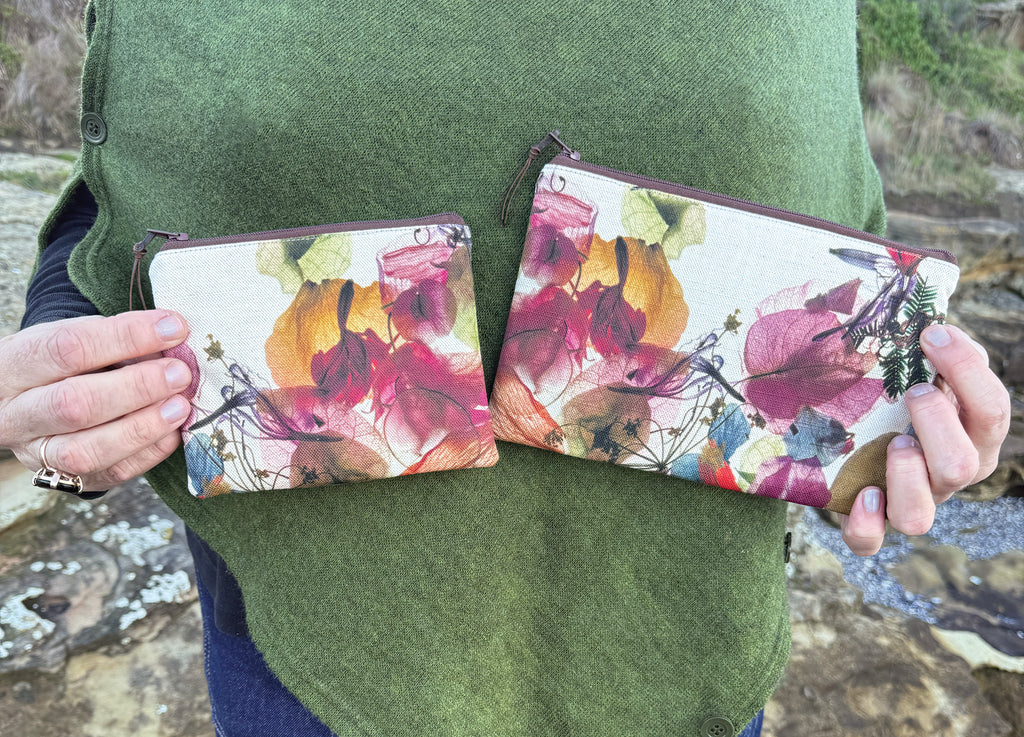 The Freycinet Pouch - Floral Wreath Fabric