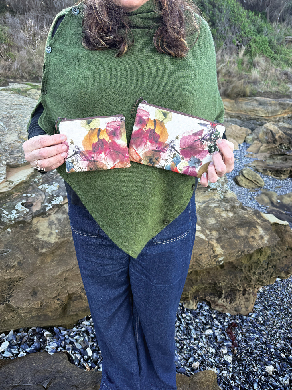 The Melaleuca Pouch - Floral Wreath Fabric