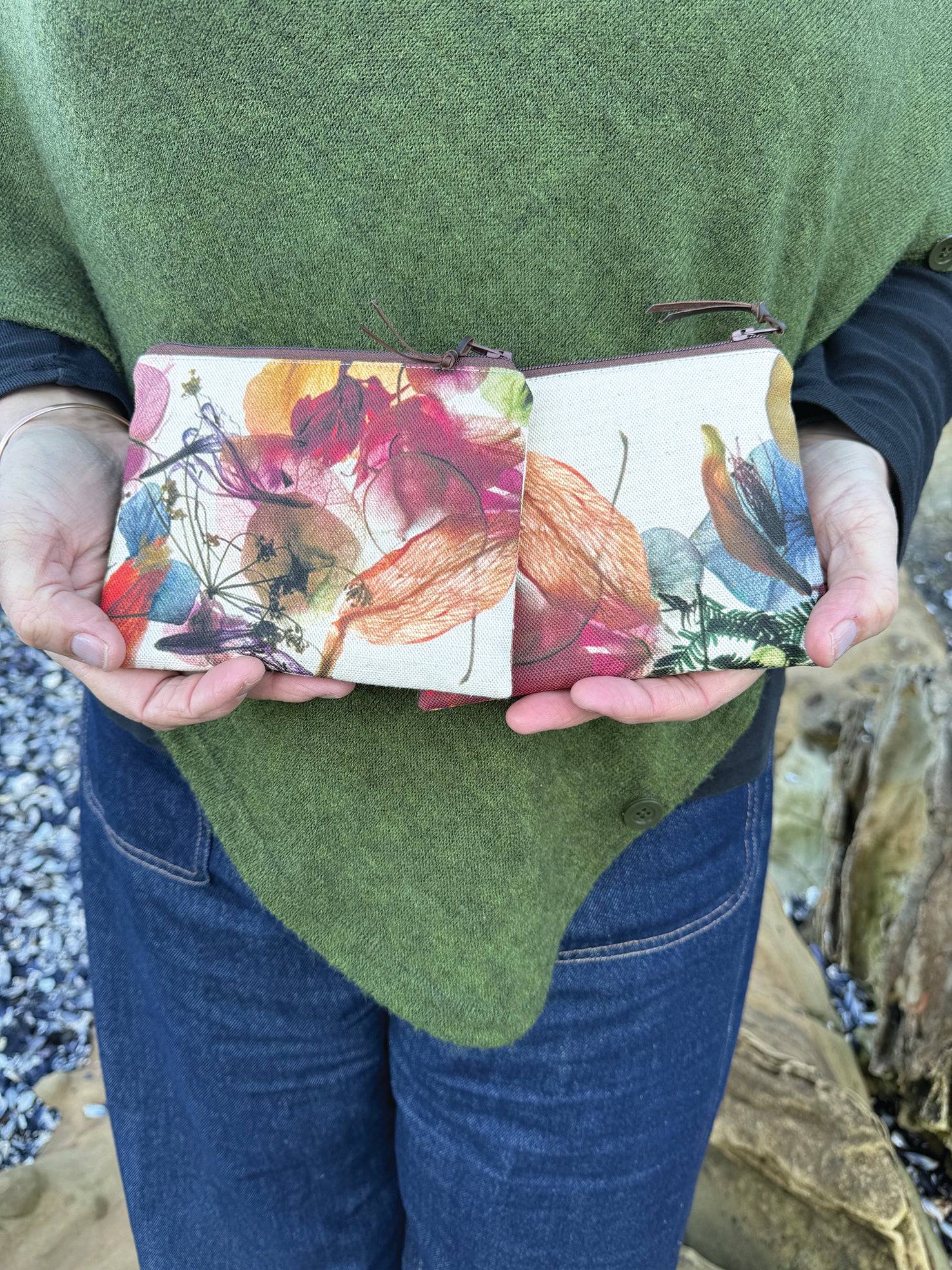 The Freycinet Pouch - Floral Wreath Fabric