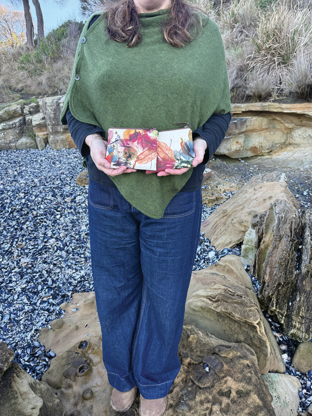 The Freycinet Pouch - Floral Wreath Fabric
