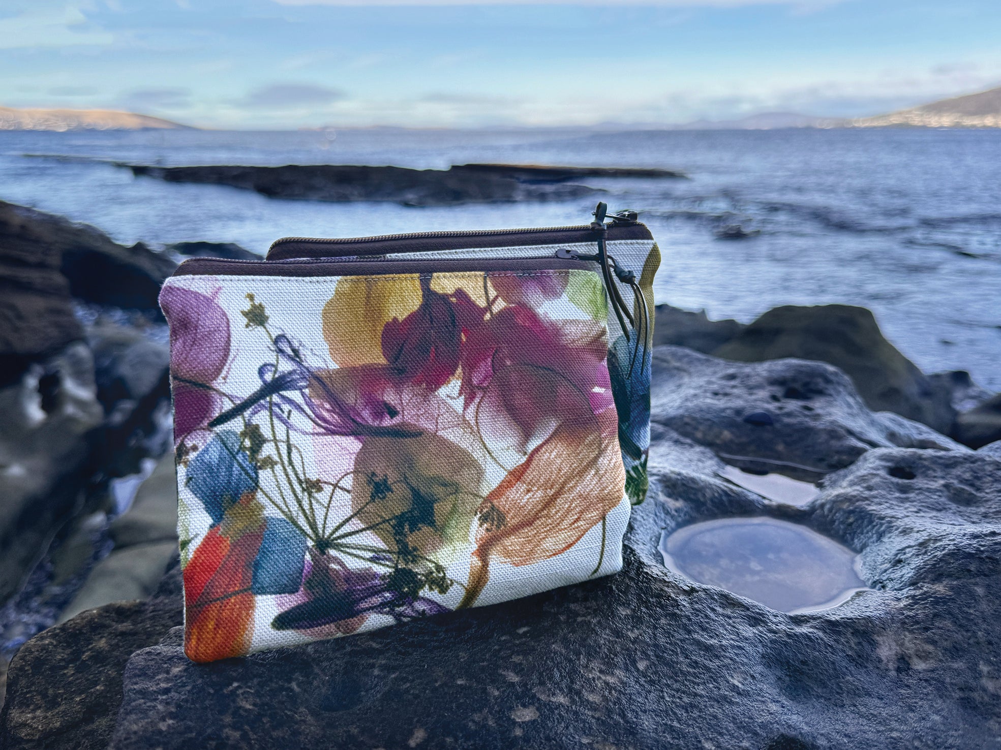 The Freycinet Pouch - Floral Wreath Fabric