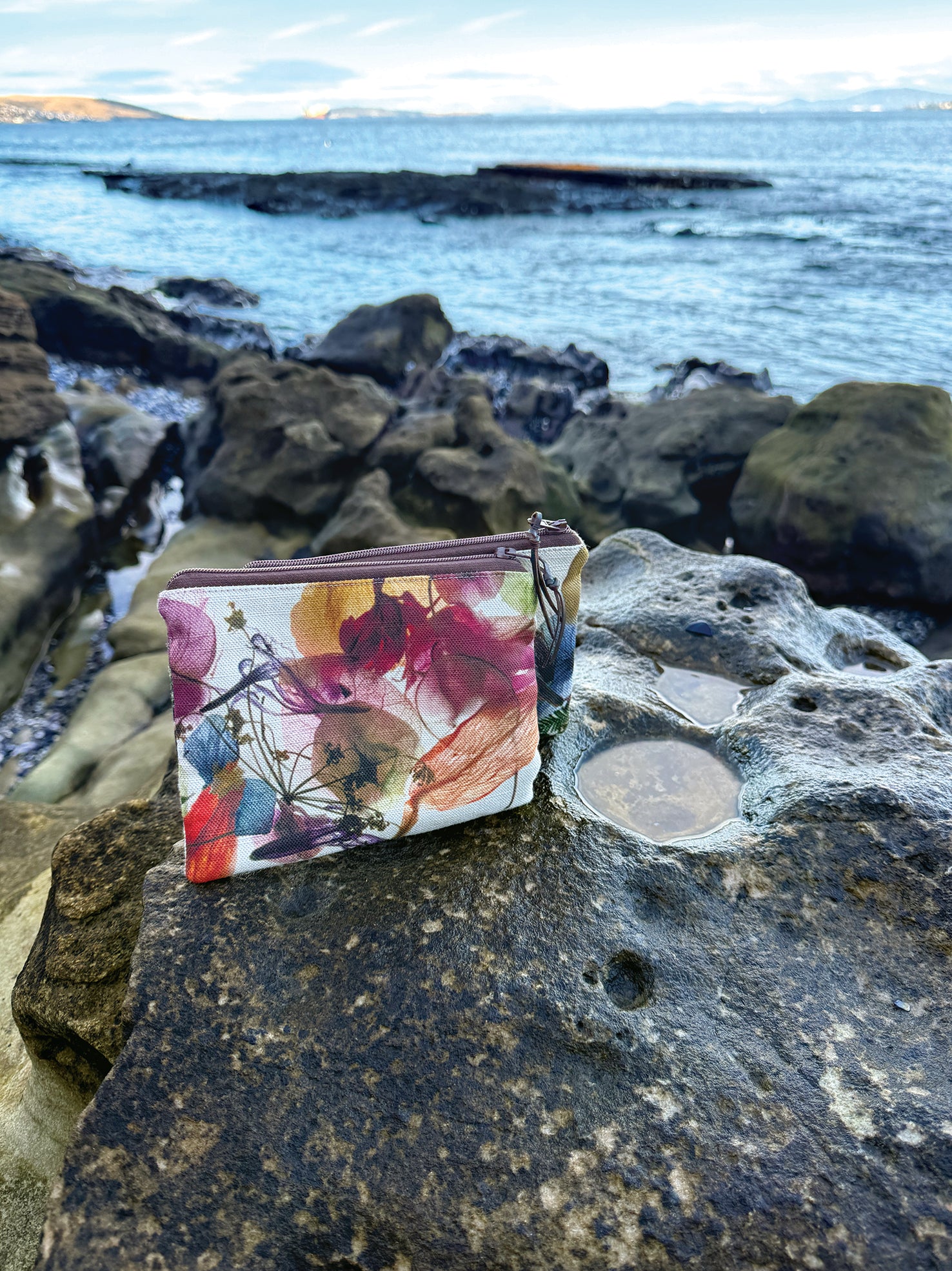 The Freycinet Pouch - Floral Wreath Fabric